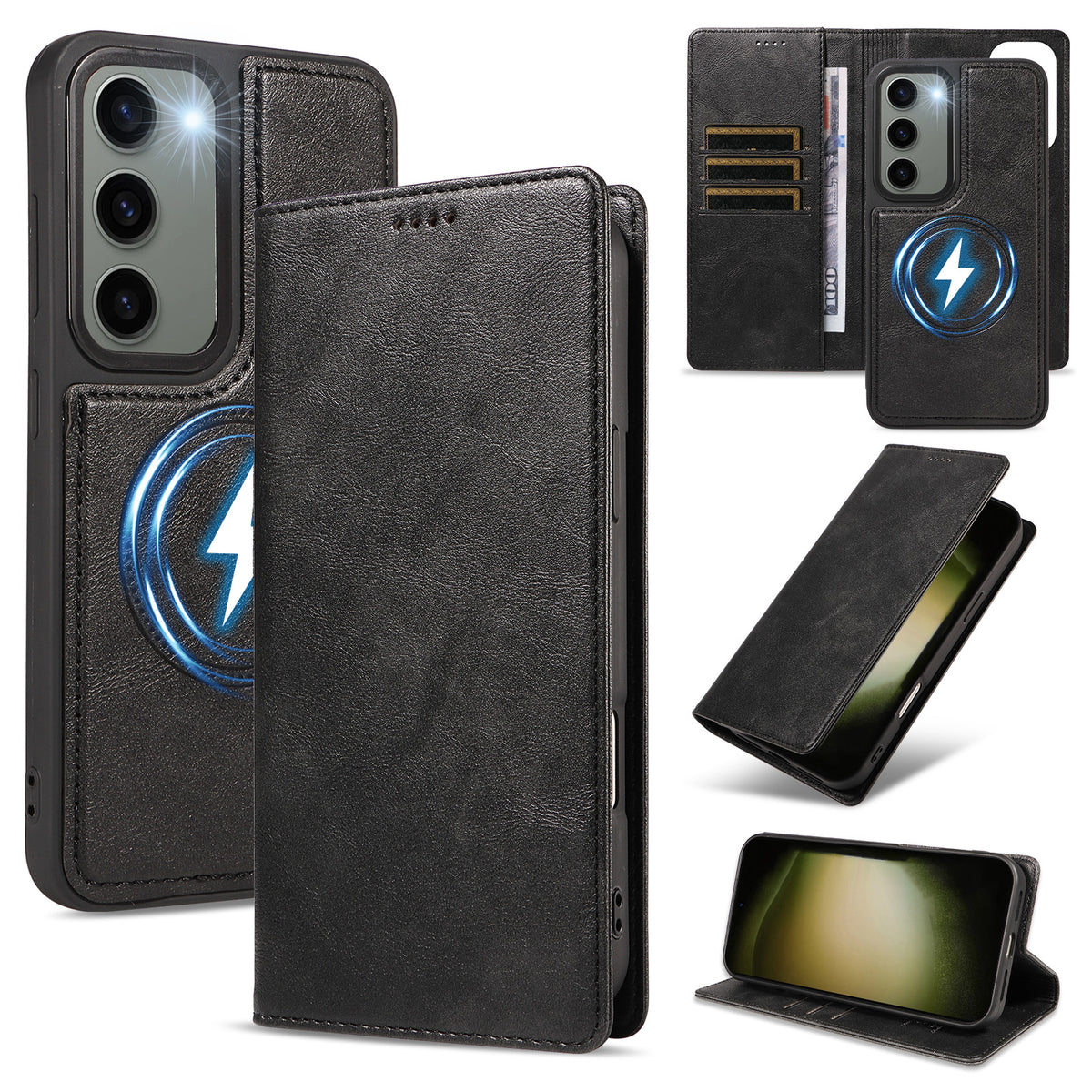For Samsung Galaxy S23 Magnetic Case Detachable 2 in 1 Leather Wallet Phone Cover
