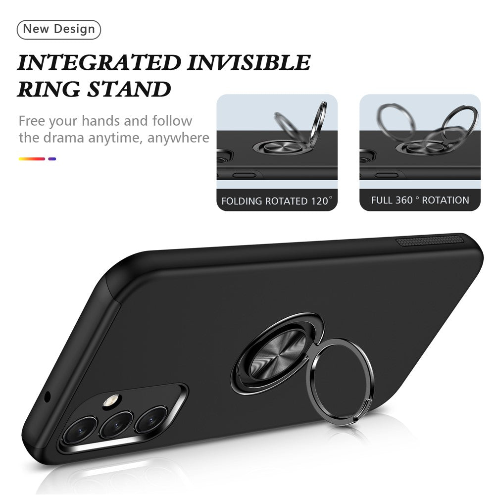 Samsung Galaxy A14 5G / A14 4G Roterande Ring Stödskal Hårt PC + Mjukt TPU Dubbelskiktat Skyddande mobilskal