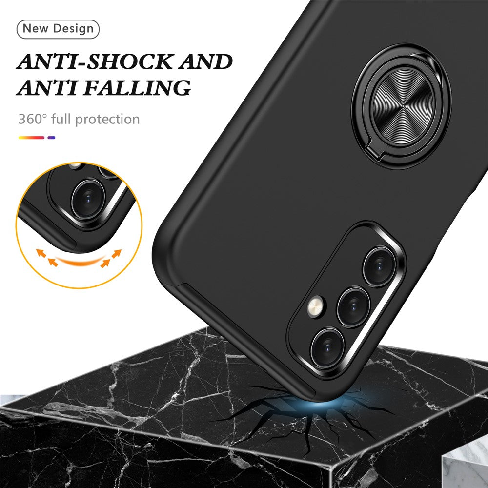 Samsung Galaxy A14 5G / A14 4G Roterande Ring Stödskal Hårt PC + Mjukt TPU Dubbelskiktat Skyddande mobilskal