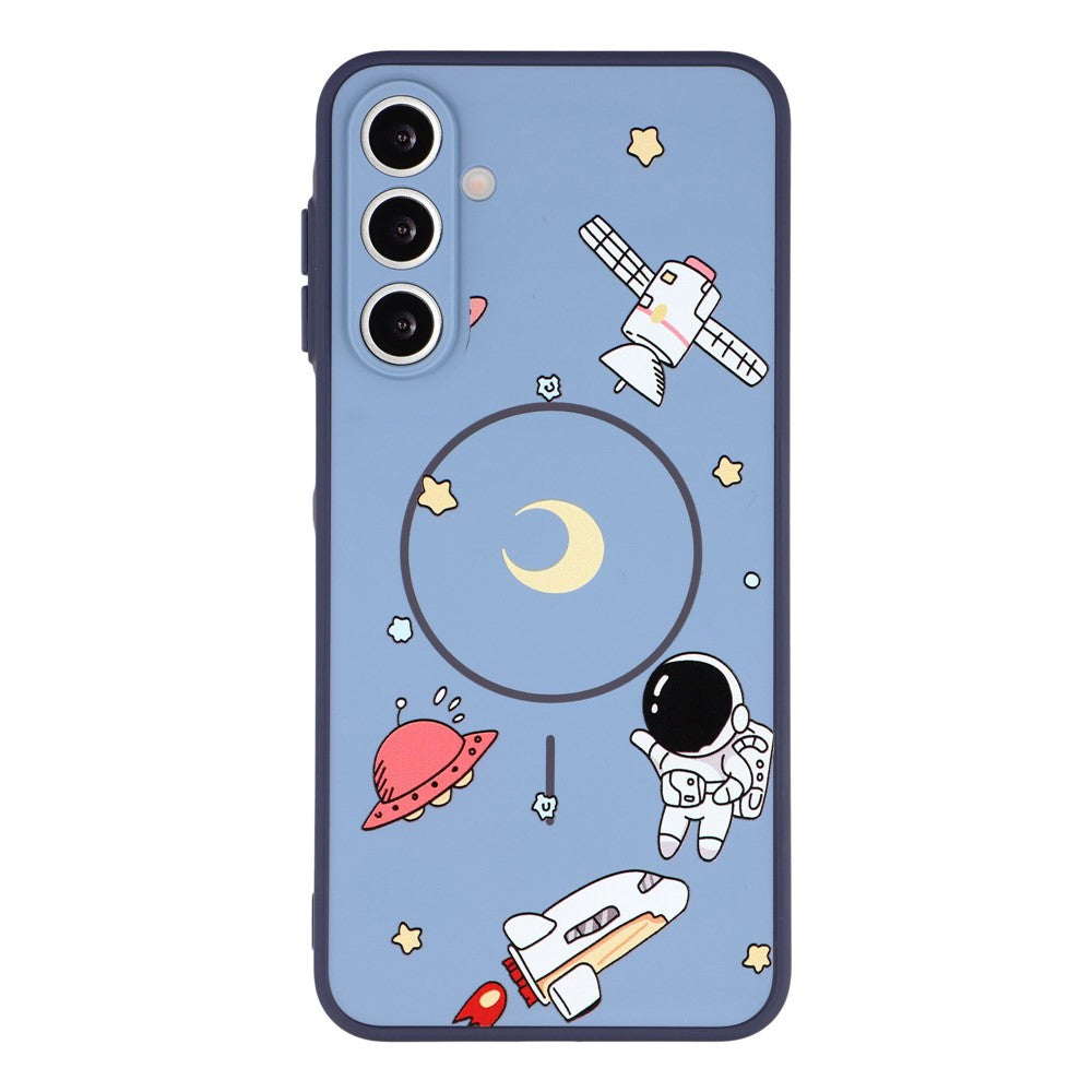 For Samsung Galaxy A26 5G Magnetic Case Cartoon Astronaut Design TPU Anti-Slip Impact Resistant Phone Cover