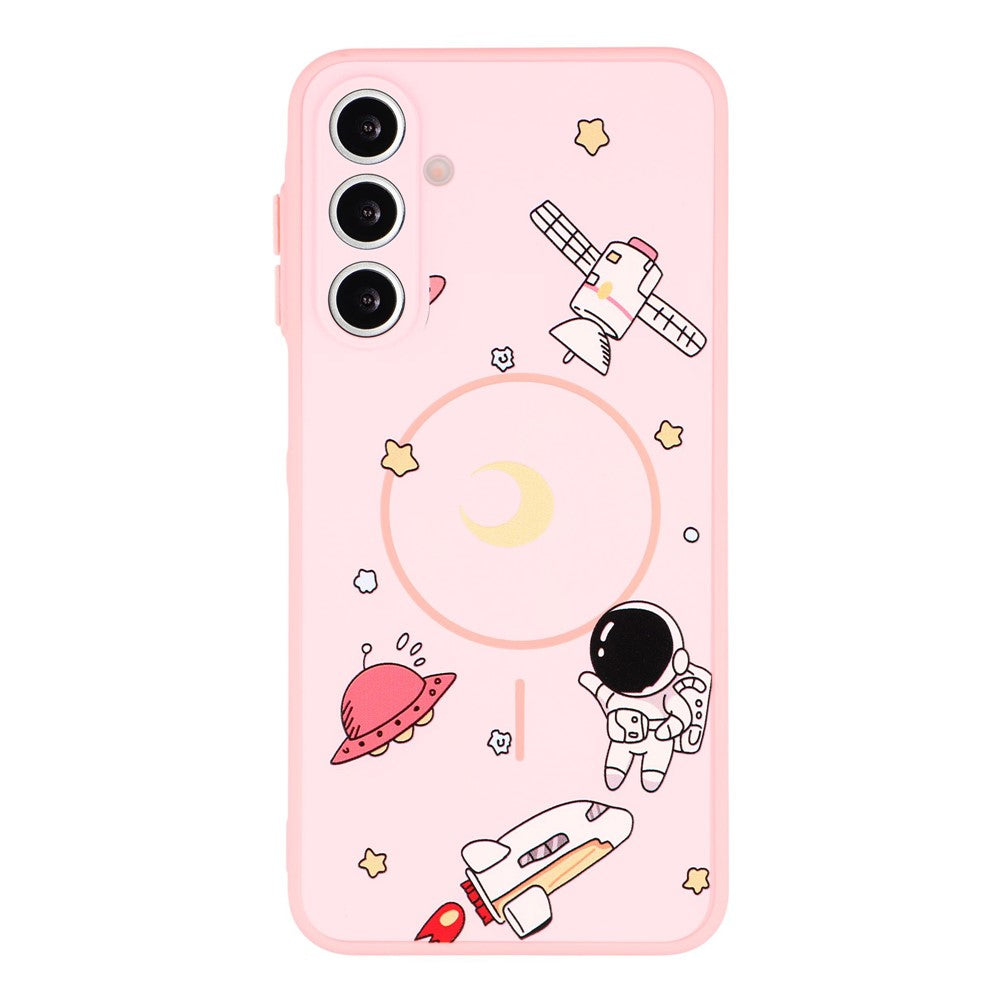 For Samsung Galaxy A16 4G / A16 5G Magnetic Case Cartoon Astronaut Design TPU Anti-Slip Impact Resistant Phone Cover