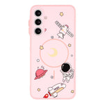 For Samsung Galaxy A16 4G / A16 5G Magnetic Case Cartoon Astronaut Design TPU Anti-Slip Impact Resistant Phone Cover