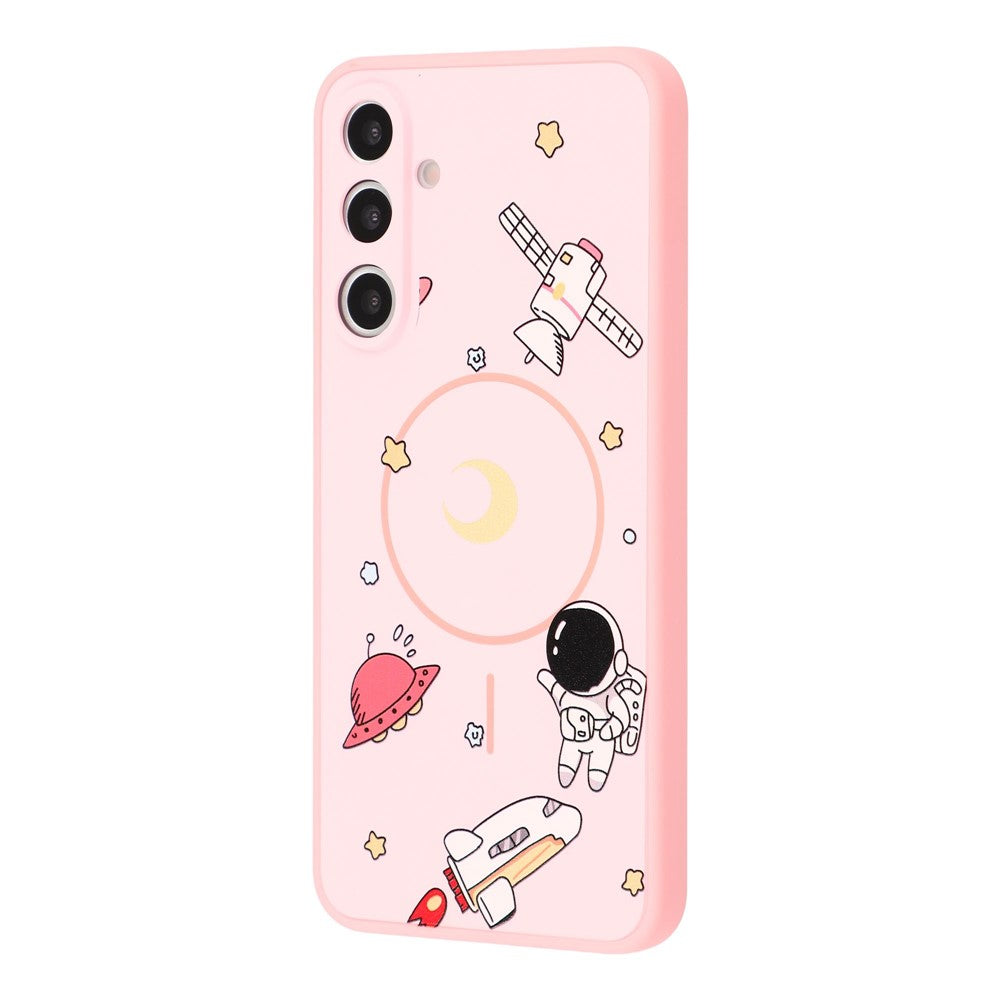 For Samsung Galaxy A16 4G / A16 5G Magnetic Case Cartoon Astronaut Design TPU Anti-Slip Impact Resistant Phone Cover