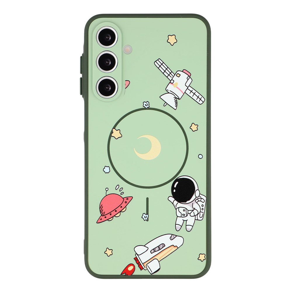 For Samsung Galaxy A16 4G / A16 5G Magnetic Case Cartoon Astronaut Design TPU Anti-Slip Impact Resistant Phone Cover