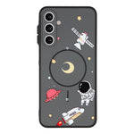 For Samsung Galaxy A16 4G / A16 5G Magnetic Case Cartoon Astronaut Design TPU Anti-Slip Impact Resistant Phone Cover