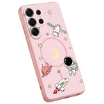 Til Samsung Galaxy A56 5G / A36 5G / A37 5G Magnetisk Cover Tegneserie Astronaut Design TPU Anti-Skrid Stødresistent Telefoncover