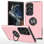 For Samsung Galaxy S23 Ultra Rotation Ring Kickstand Anti-fall Case Hard PC+Soft TPU Dual Layer Protection Phone Cover