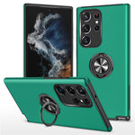 For Samsung Galaxy S23 Ultra Rotation Ring Kickstand Anti-fall Case Hard PC+Soft TPU Dual Layer Protection Phone Cover