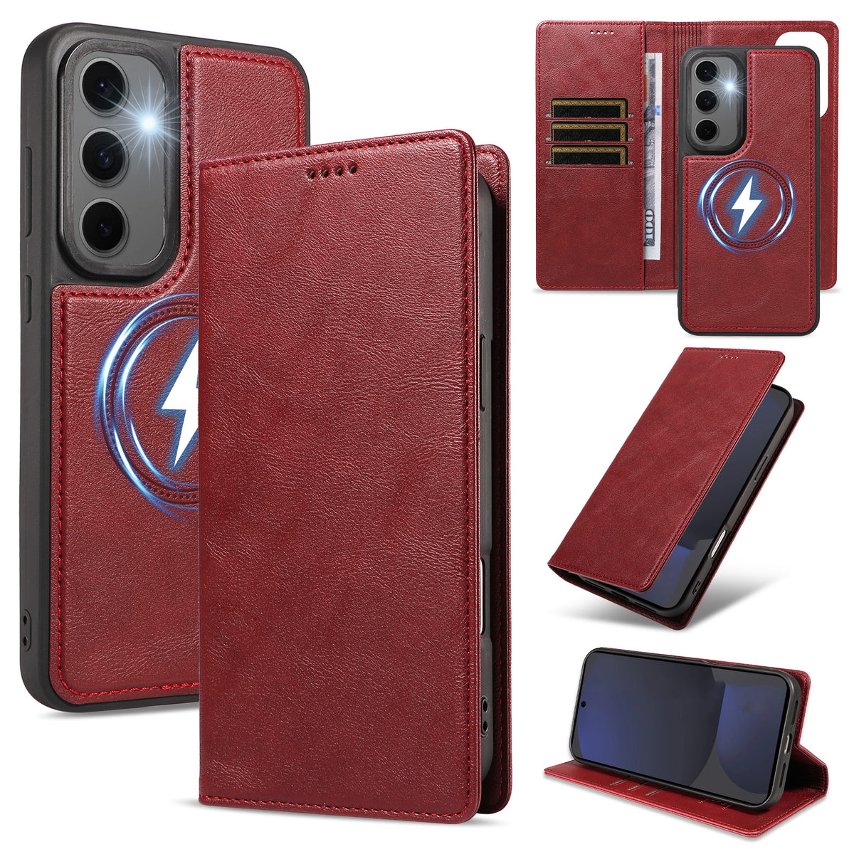 For Samsung Galaxy S24 FE Magnetic Case Detachable 2 in 1 Leather Wallet Phone Cover