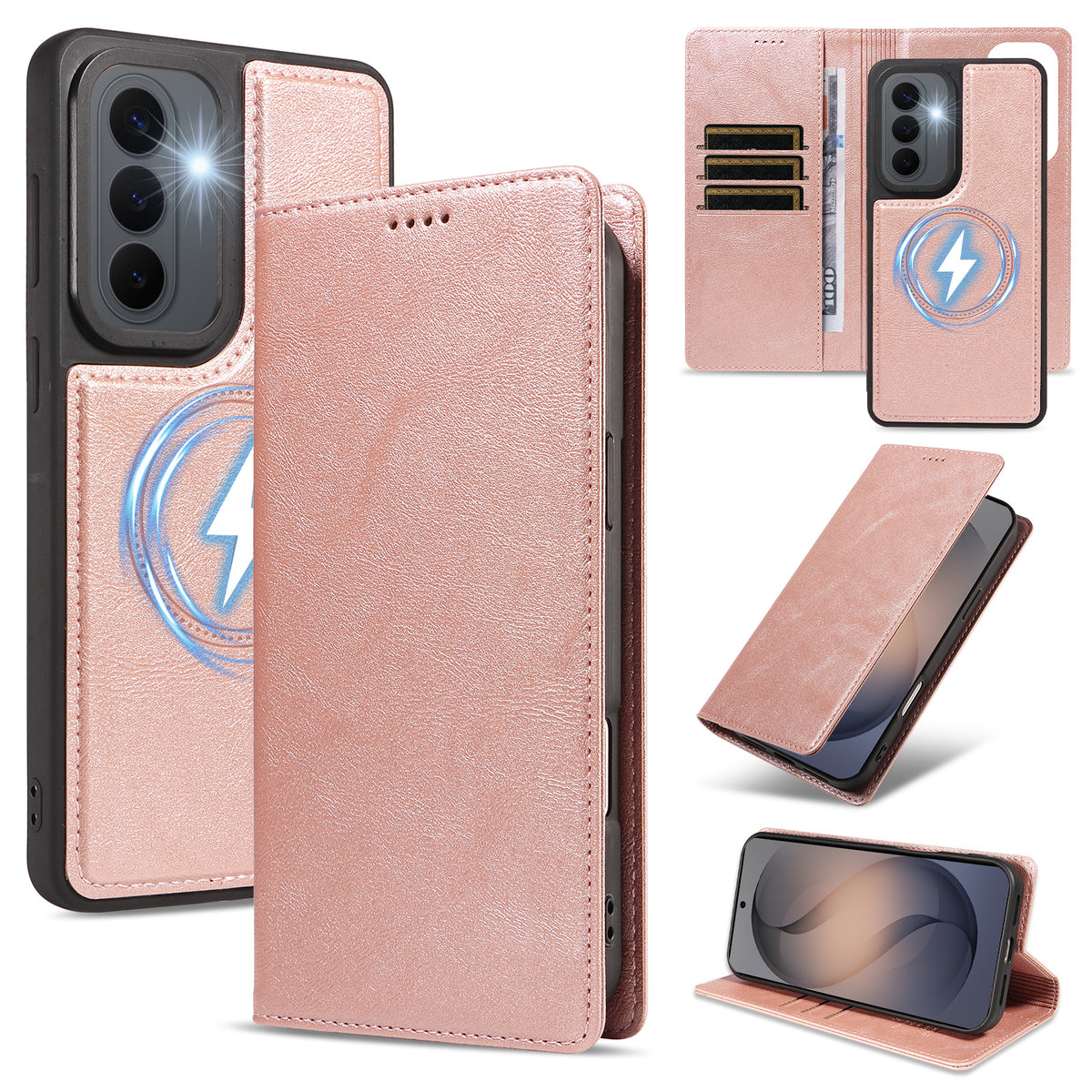 For Samsung Galaxy S26+ Magnetic Case Detachable 2 in 1 Leather Wallet Phone Cover