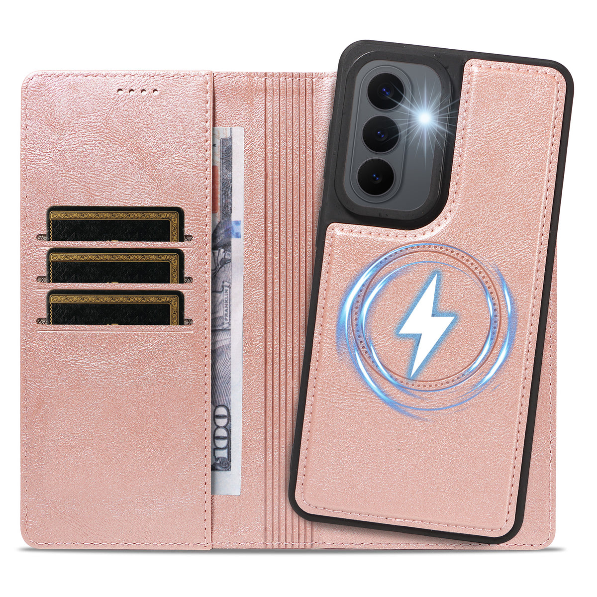 For Samsung Galaxy S26+ Magnetic Case Detachable 2 in 1 Leather Wallet Phone Cover