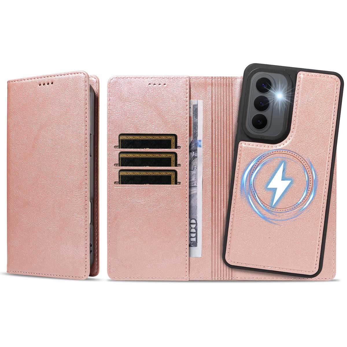 For Samsung Galaxy S26+ Magnetic Case Detachable 2 in 1 Leather Wallet Phone Cover