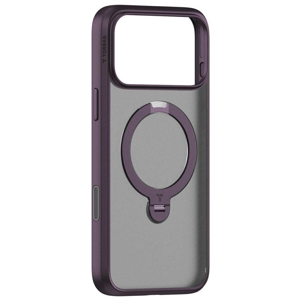 TORRAS Ostand Q3 Spin Series til iPhone 18 Pro / 17 Pro cover Magnetisk roterende støtteben PC + TPU telefoncover