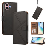 For iPhone 16 Case Diamond Stitch PU Leather Wallet Flip Phone Cover with Wrist Strap