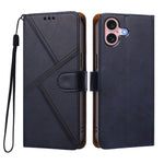 For iPhone 16 Case Diamond Stitch PU Leather Wallet Flip Phone Cover with Wrist Strap