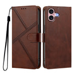 For iPhone 16 Case Diamond Stitch PU Leather Wallet Flip Phone Cover with Wrist Strap