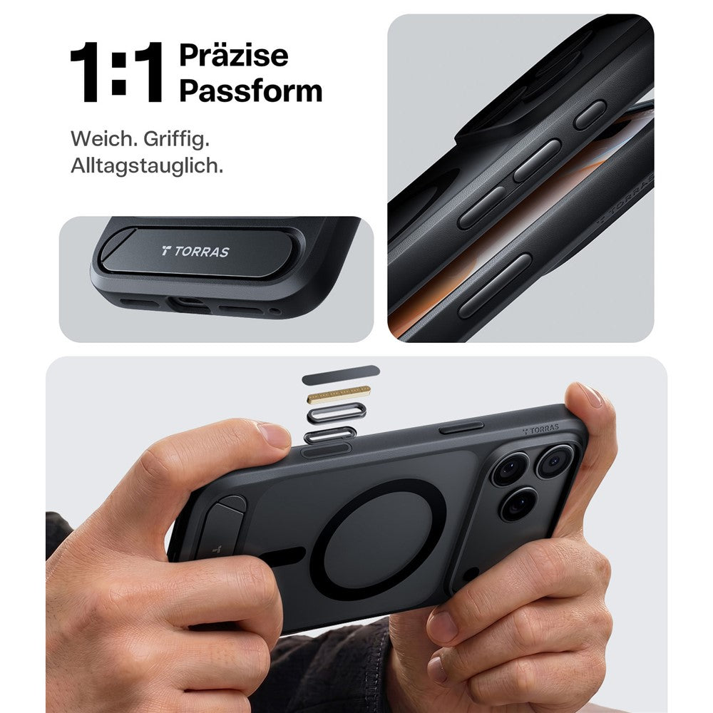 TORRAS Ostand L1 Series for iPhone 18 Pro / 17 Pro Magnetic Case Kickstand TPU + PC Phone Cover