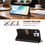 For iPhone 15 Pro Case Diamond Stitch PU Leather Wallet Flip Phone Cover with Wrist Strap