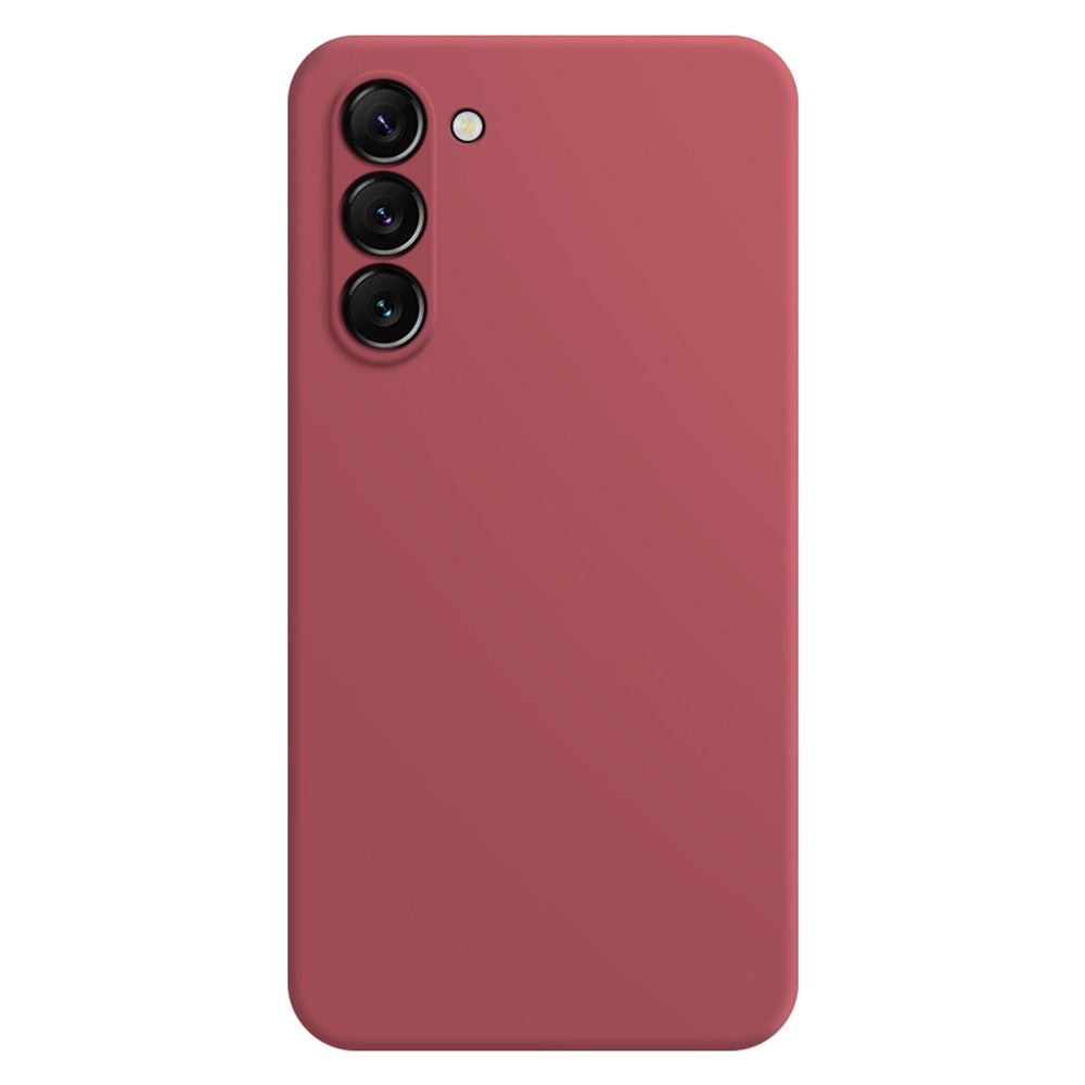 Rubberized Mobile Phone TPU Case for Samsung Galaxy S23, Microfiber Lining Design Straight Edge Protective Cover