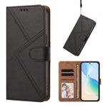 For iPhone 15 Case Diamond Stitch PU Leather Wallet Flip Phone Cover with Wrist Strap