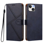 For iPhone 15 Case Diamond Stitch PU Leather Wallet Flip Phone Cover with Wrist Strap