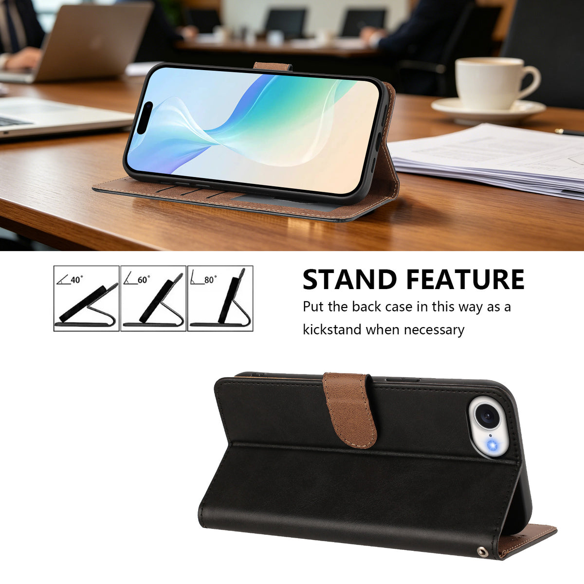 For iPhone 17e / iPhone 16e Case Diamond Stitch PU Leather Wallet Flip Phone Cover with Wrist Strap