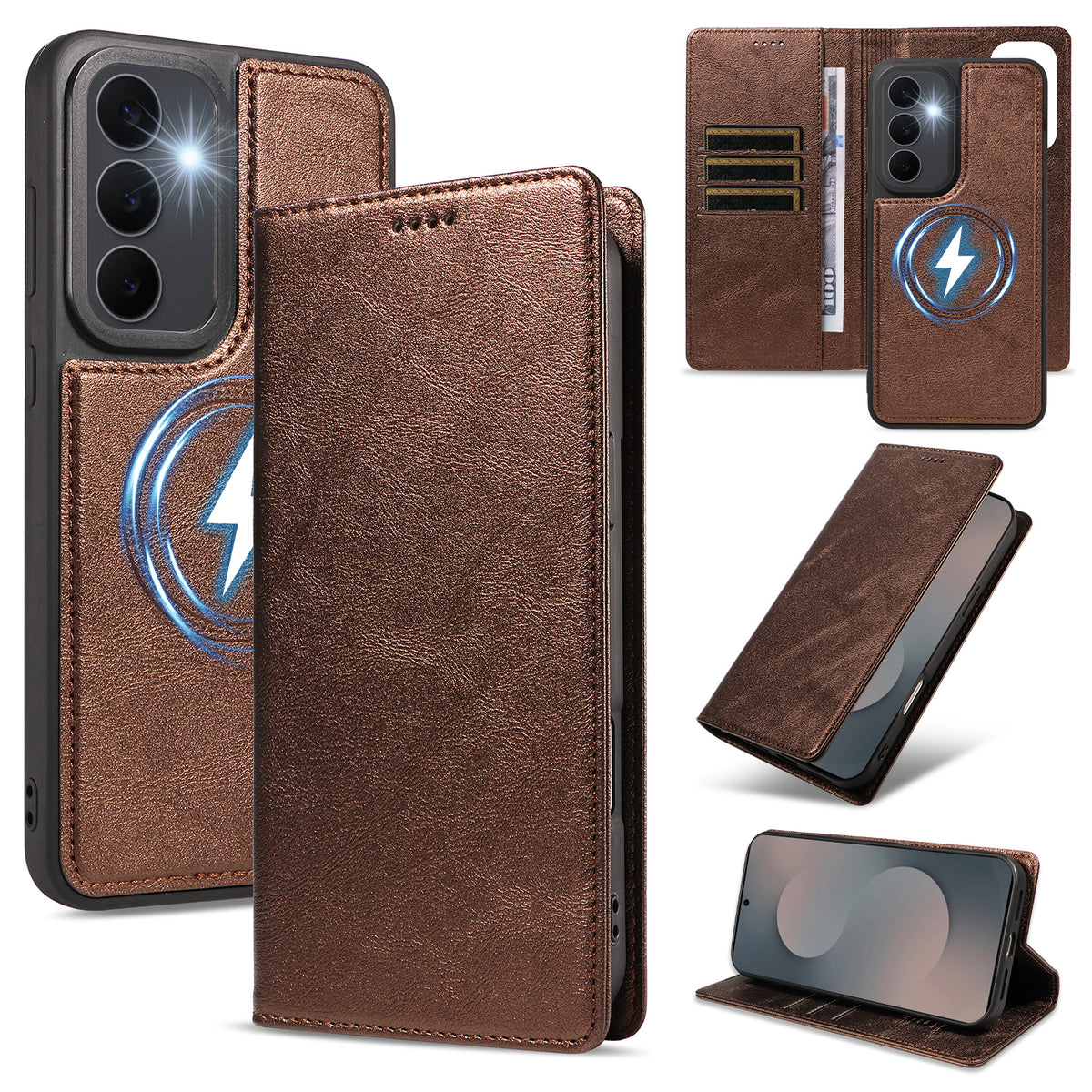 For Samsung Galaxy S25 FE Magnetic Case Detachable 2 in 1 Leather Wallet Phone Cover