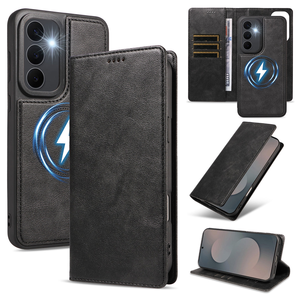 For Samsung Galaxy S25 FE Magnetic Case Detachable 2 in 1 Leather Wallet Phone Cover