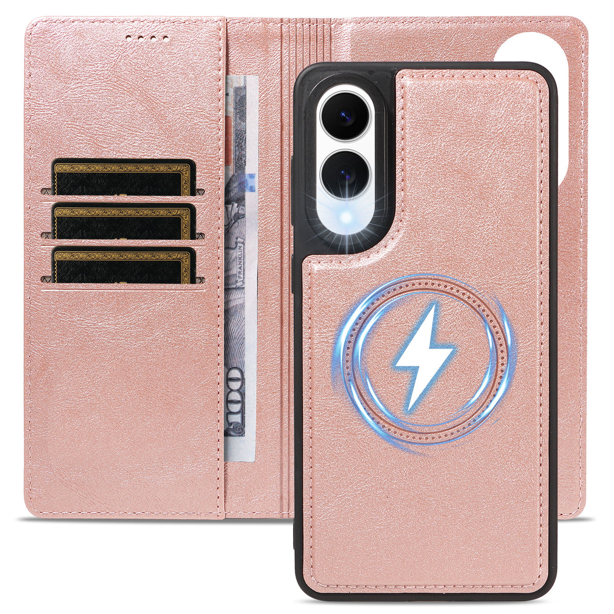 For Samsung Galaxy S25 Edge Magnetic Case Detachable 2 in 1 Leather Wallet Phone Cover