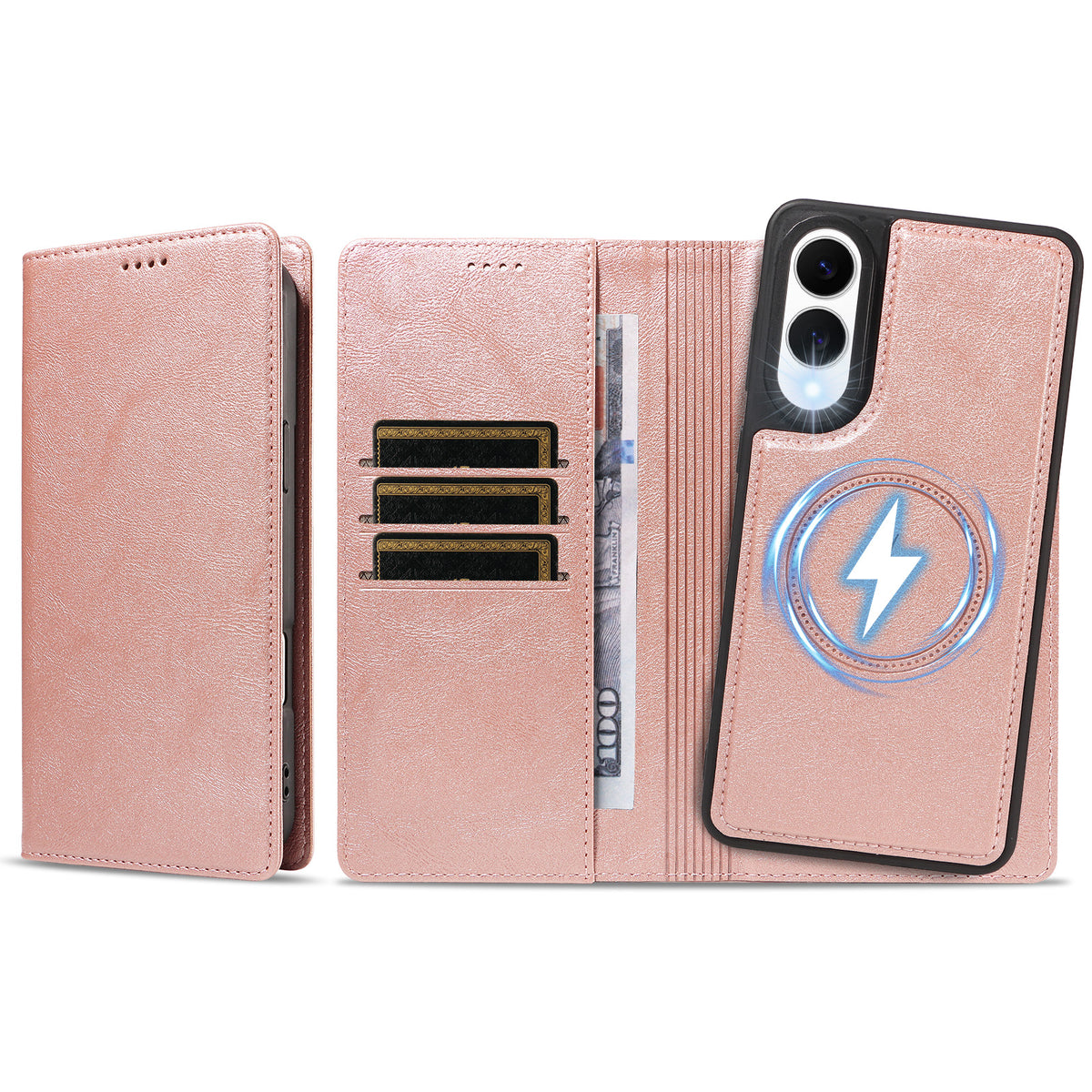 For Samsung Galaxy S25 Edge Magnetic Case Detachable 2 in 1 Leather Wallet Phone Cover