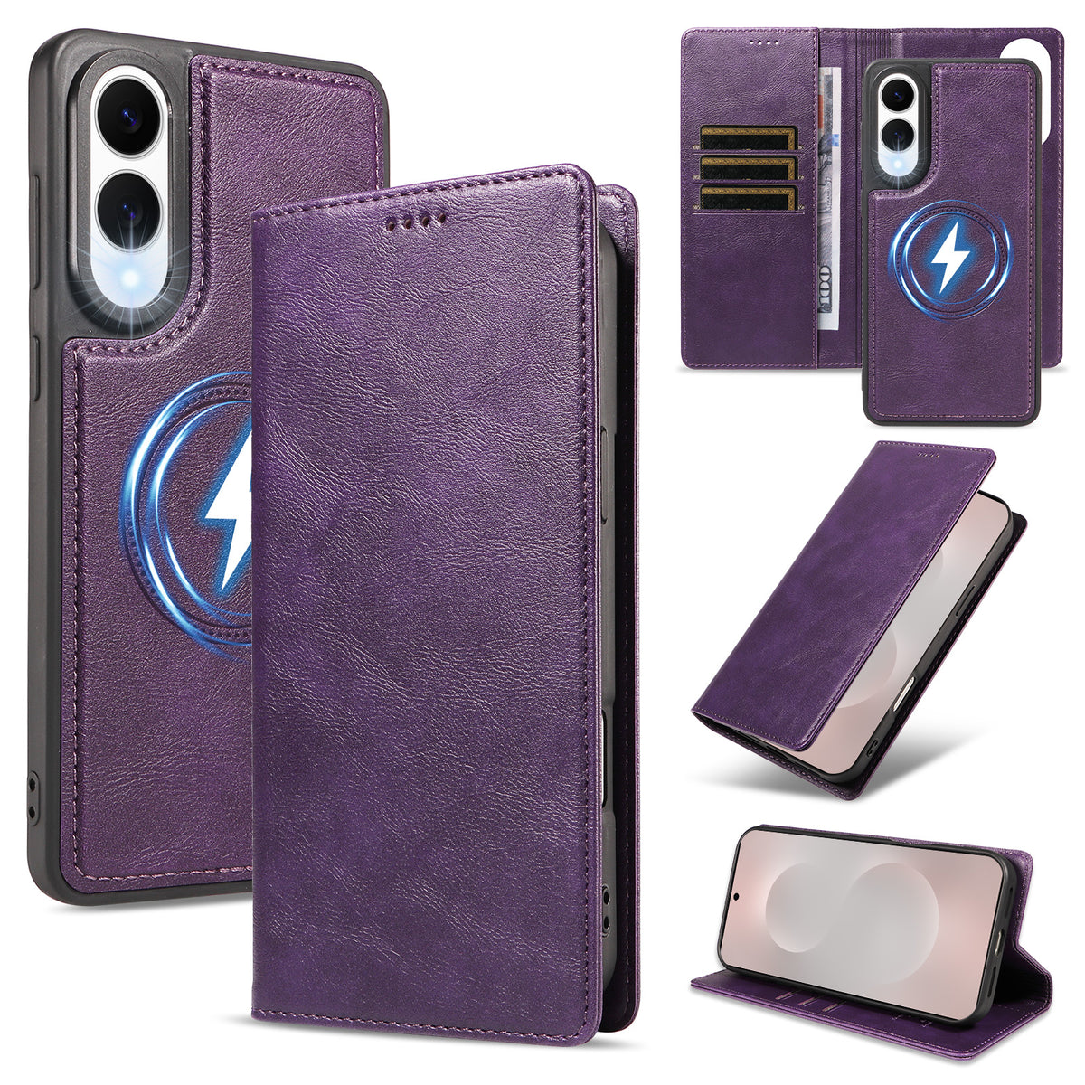 For Samsung Galaxy S25 Edge Magnetic Case Detachable 2 in 1 Leather Wallet Phone Cover