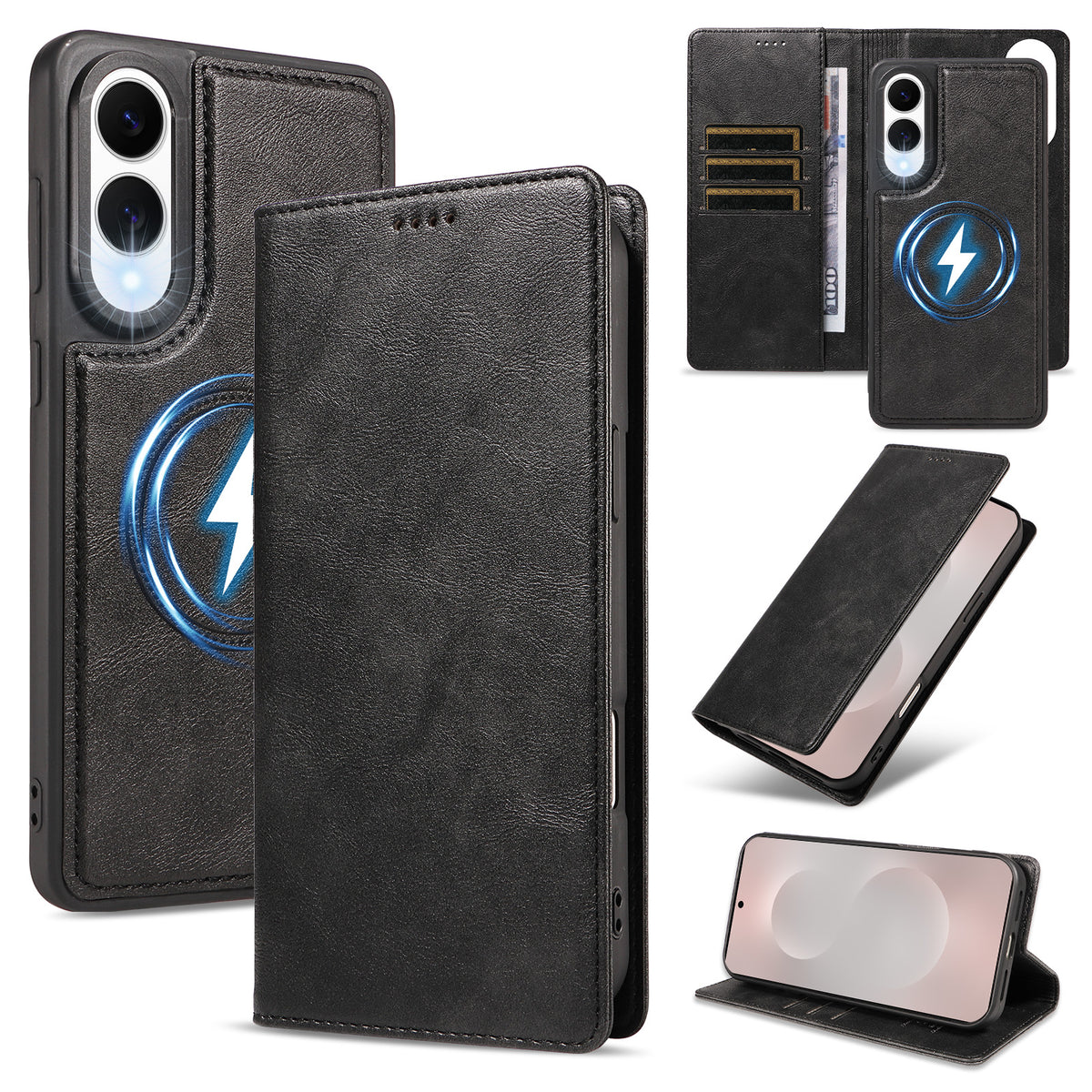For Samsung Galaxy S25 Edge Magnetic Case Detachable 2 in 1 Leather Wallet Phone Cover
