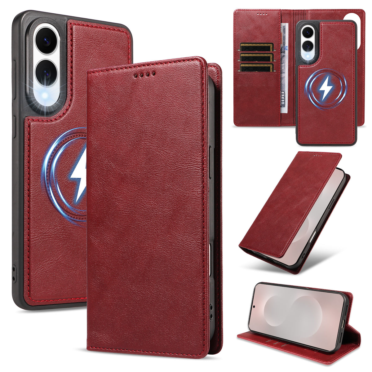 For Samsung Galaxy S25 Edge Magnetic Case Detachable 2 in 1 Leather Wallet Phone Cover