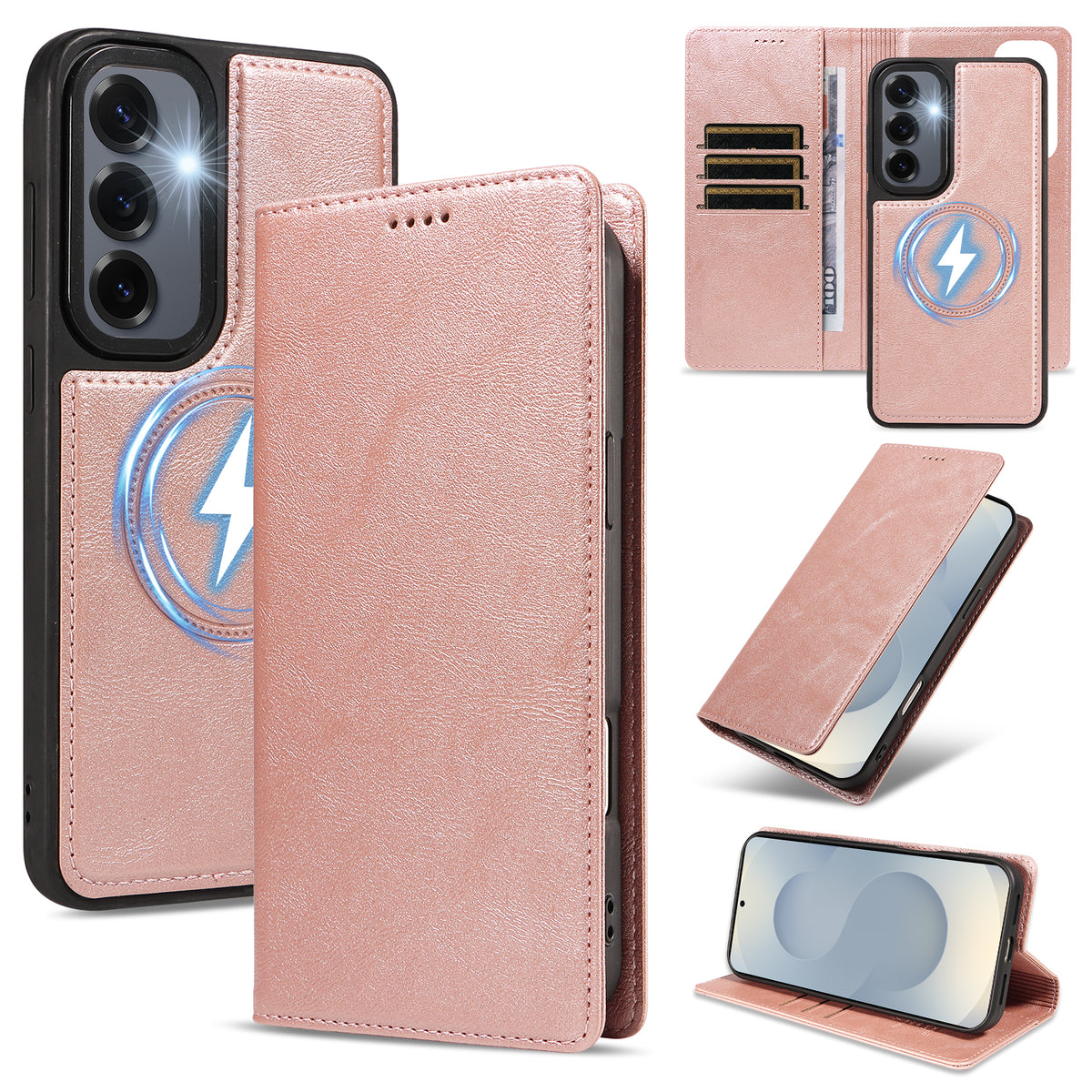 For Samsung Galaxy S24+ / Galaxy S25+ Magnetic Case Detachable 2 in 1 Leather Wallet Phone Cover