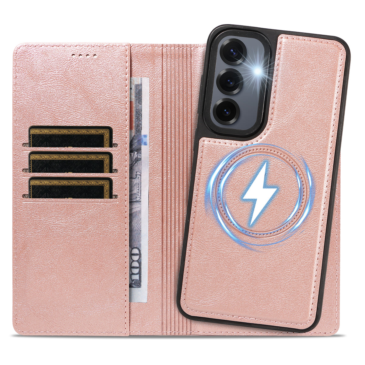 For Samsung Galaxy S24+ / Galaxy S25+ Magnetic Case Detachable 2 in 1 Leather Wallet Phone Cover
