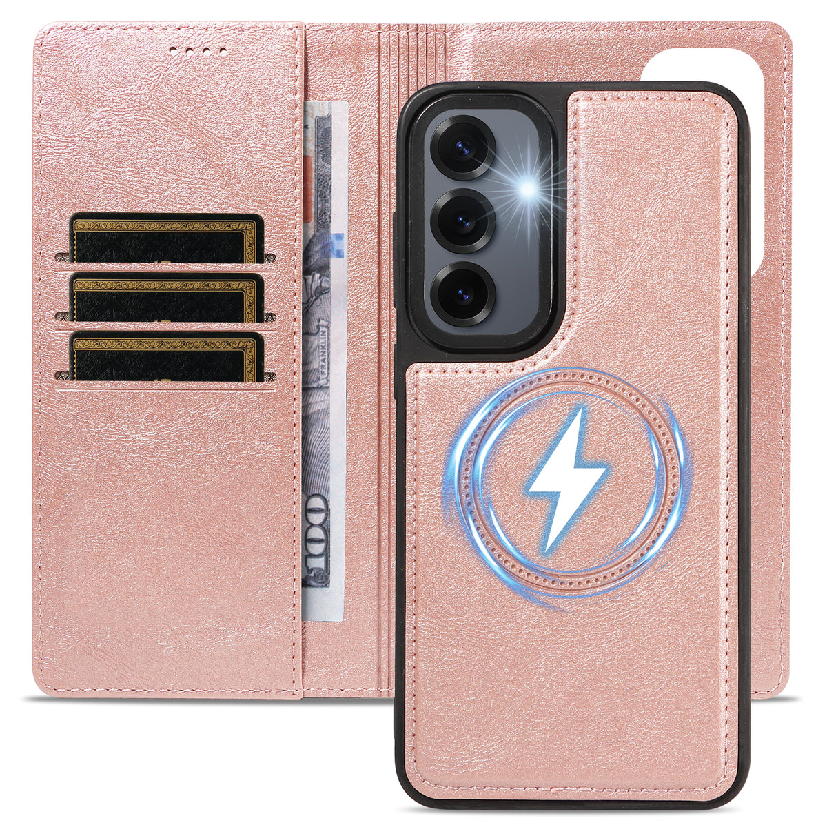 For Samsung Galaxy S24+ / Galaxy S25+ Magnetic Case Detachable 2 in 1 Leather Wallet Phone Cover