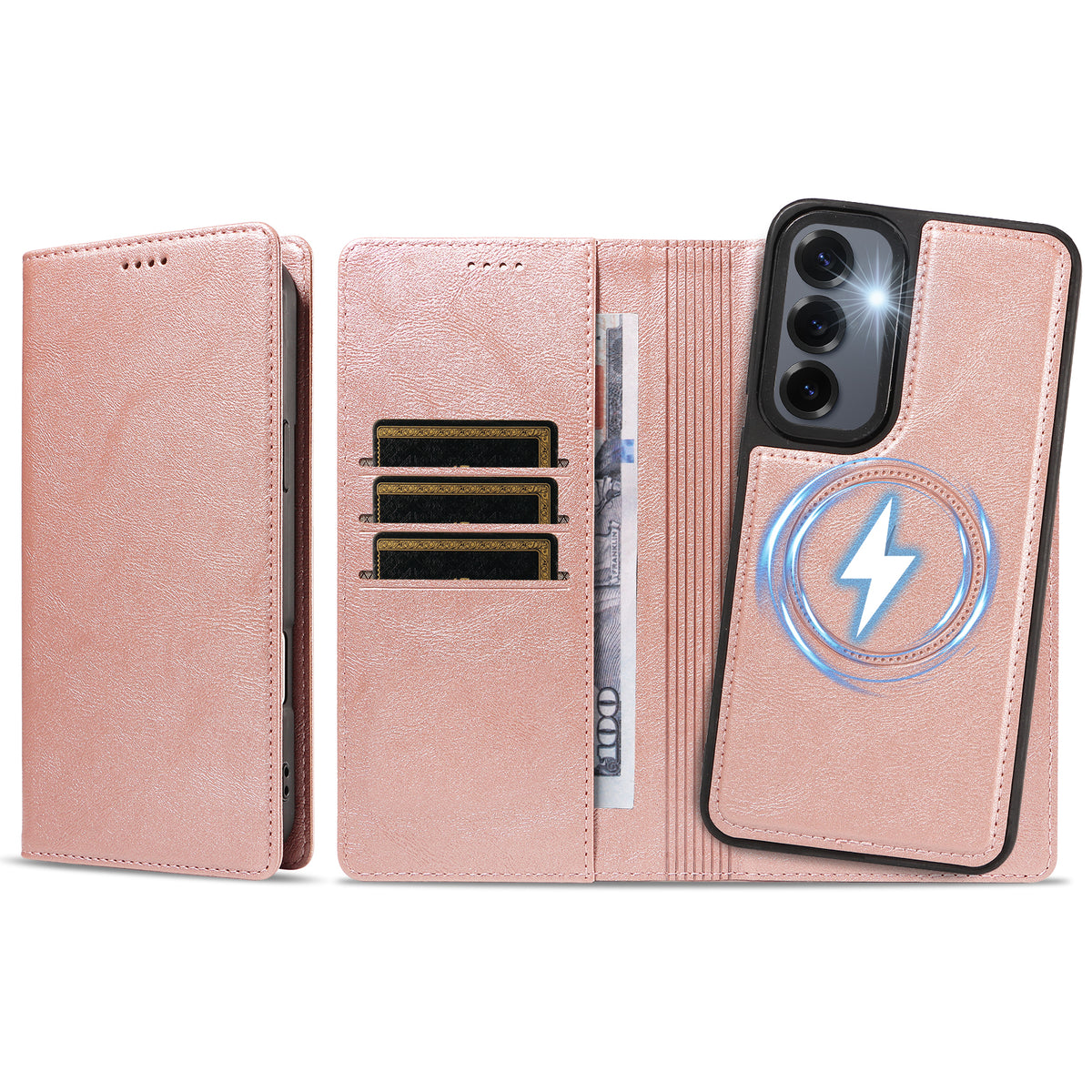 For Samsung Galaxy S24+ / Galaxy S25+ Magnetic Case Detachable 2 in 1 Leather Wallet Phone Cover