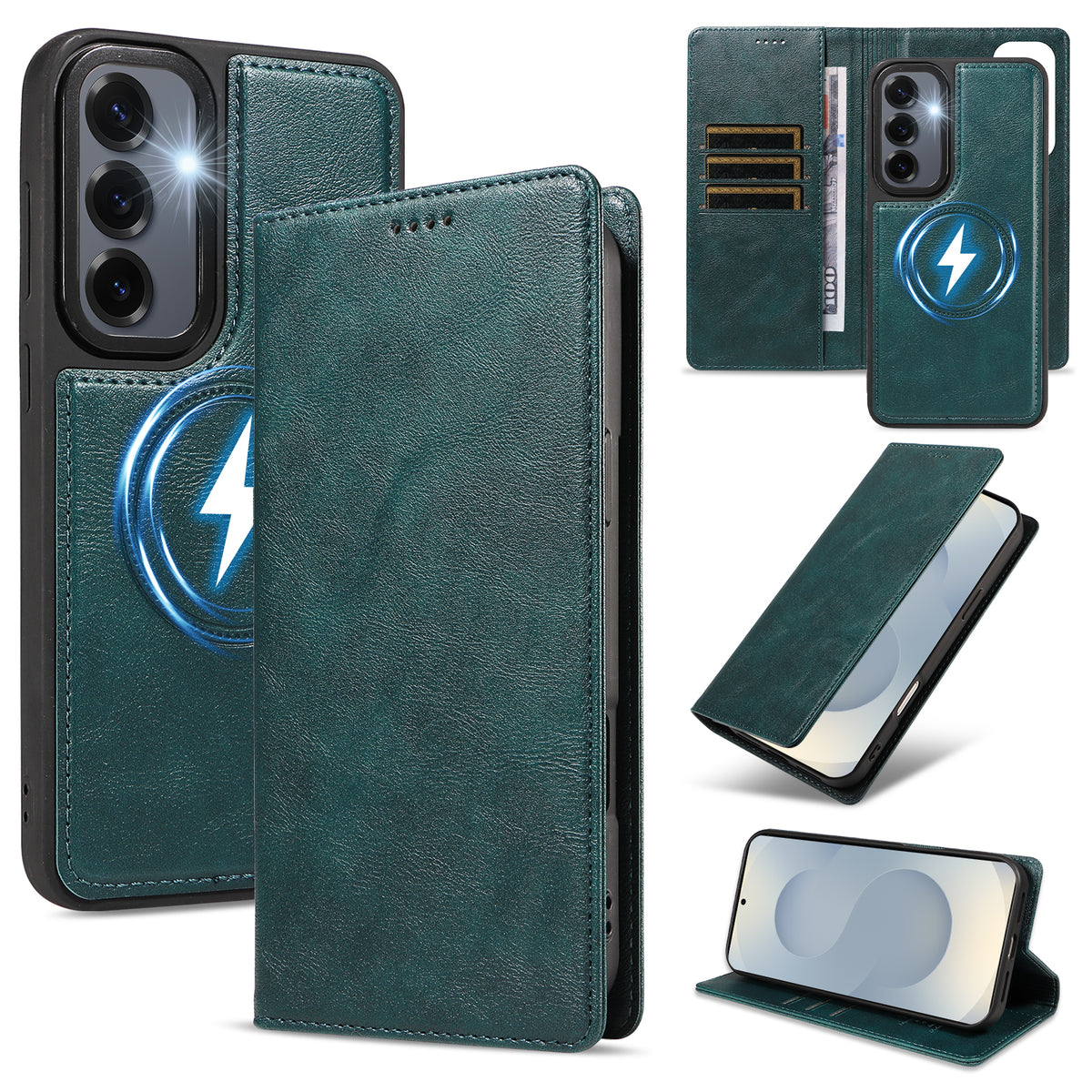 For Samsung Galaxy S24+ / Galaxy S25+ Magnetic Case Detachable 2 in 1 Leather Wallet Phone Cover