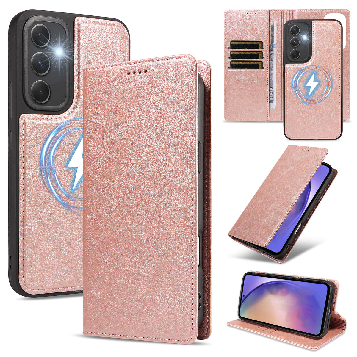 Til Samsung Galaxy A54 5G Magnetisk Etui Aftageligt 2-i-1 Læder Pung Telefon Cover