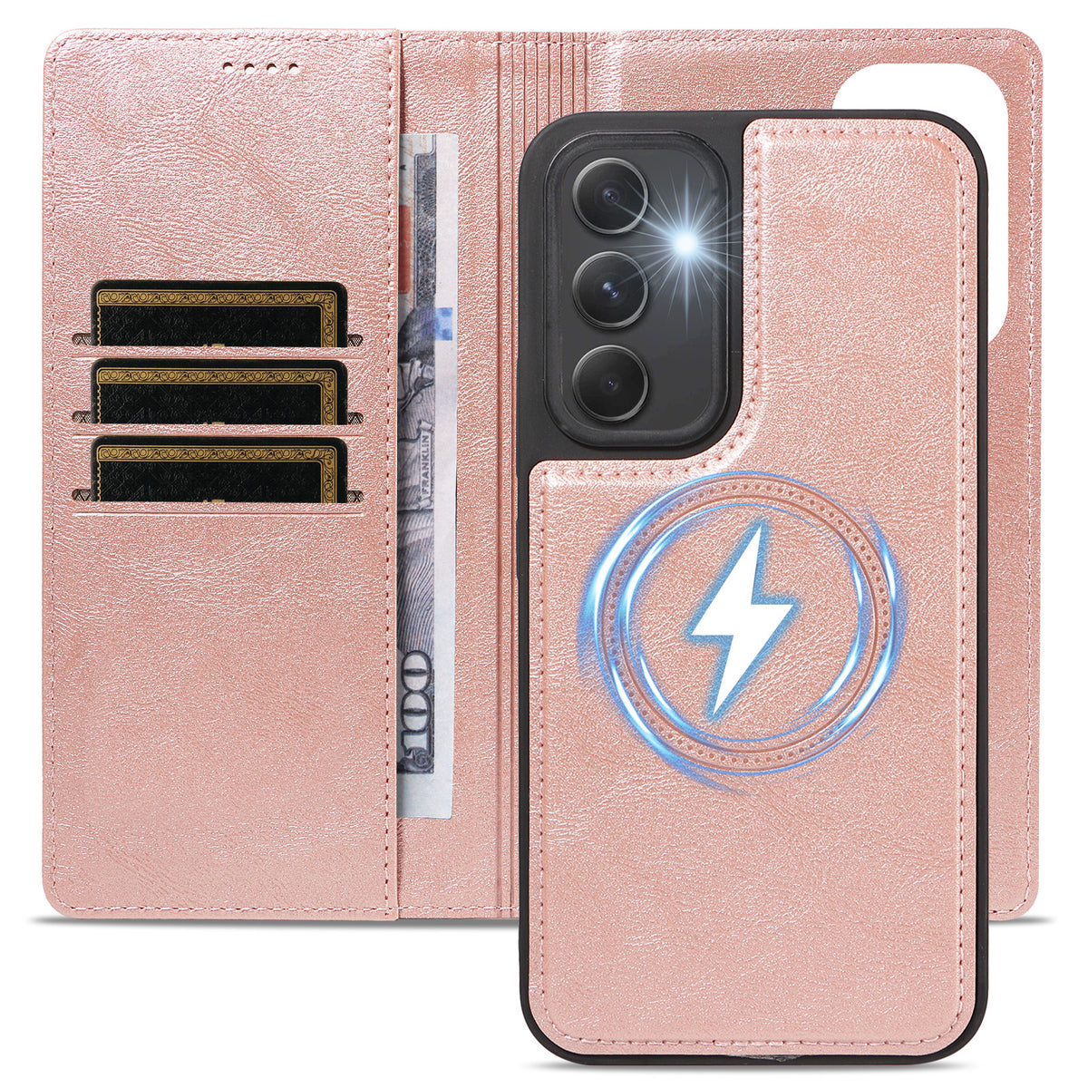 Til Samsung Galaxy A54 5G Magnetisk Etui Aftageligt 2-i-1 Læder Pung Telefon Cover