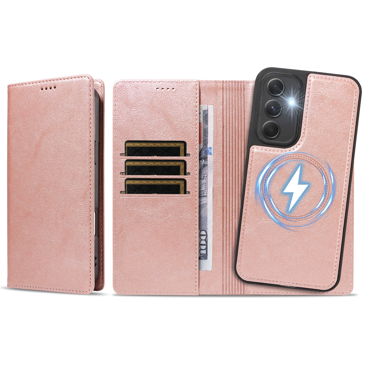 Til Samsung Galaxy A54 5G Magnetisk Etui Aftageligt 2-i-1 Læder Pung Telefon Cover