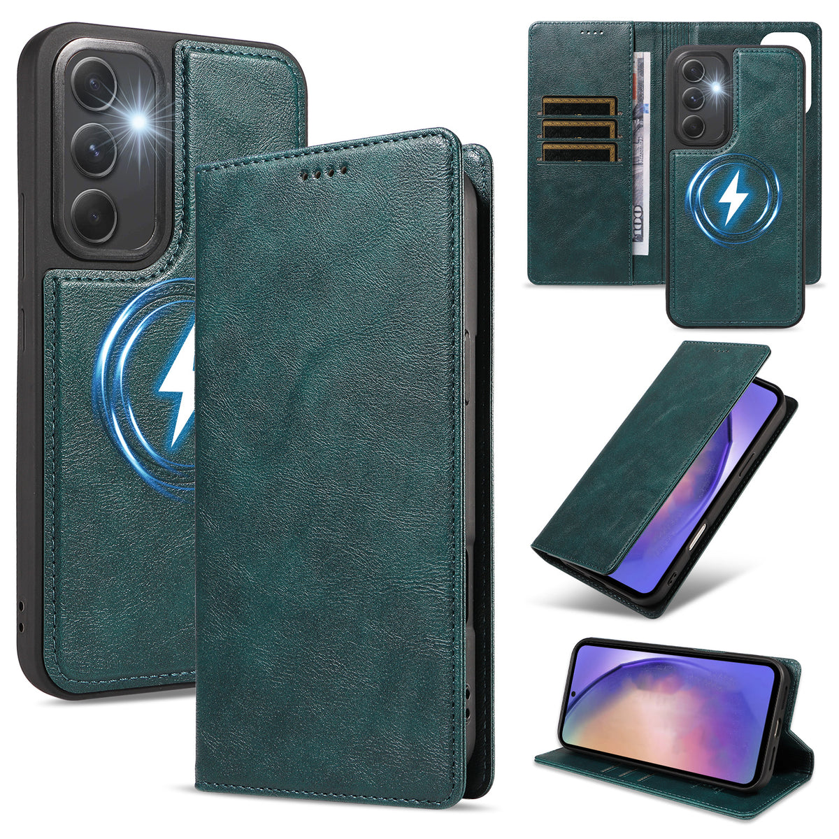Til Samsung Galaxy A54 5G Magnetisk Etui Aftageligt 2-i-1 Læder Pung Telefon Cover