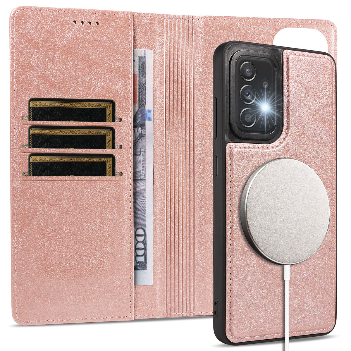 Samsung Galaxy A52 4G / Galaxy A52 5G / Galaxy A52s 5G Magnetiskt fodral Avtagbart 2-i-1 Läderplånboksfodral