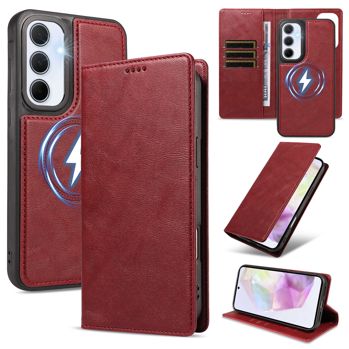 For Samsung Galaxy A35 5G Magnetic Case Detachable 2 in 1 Leather Wallet Phone Cover