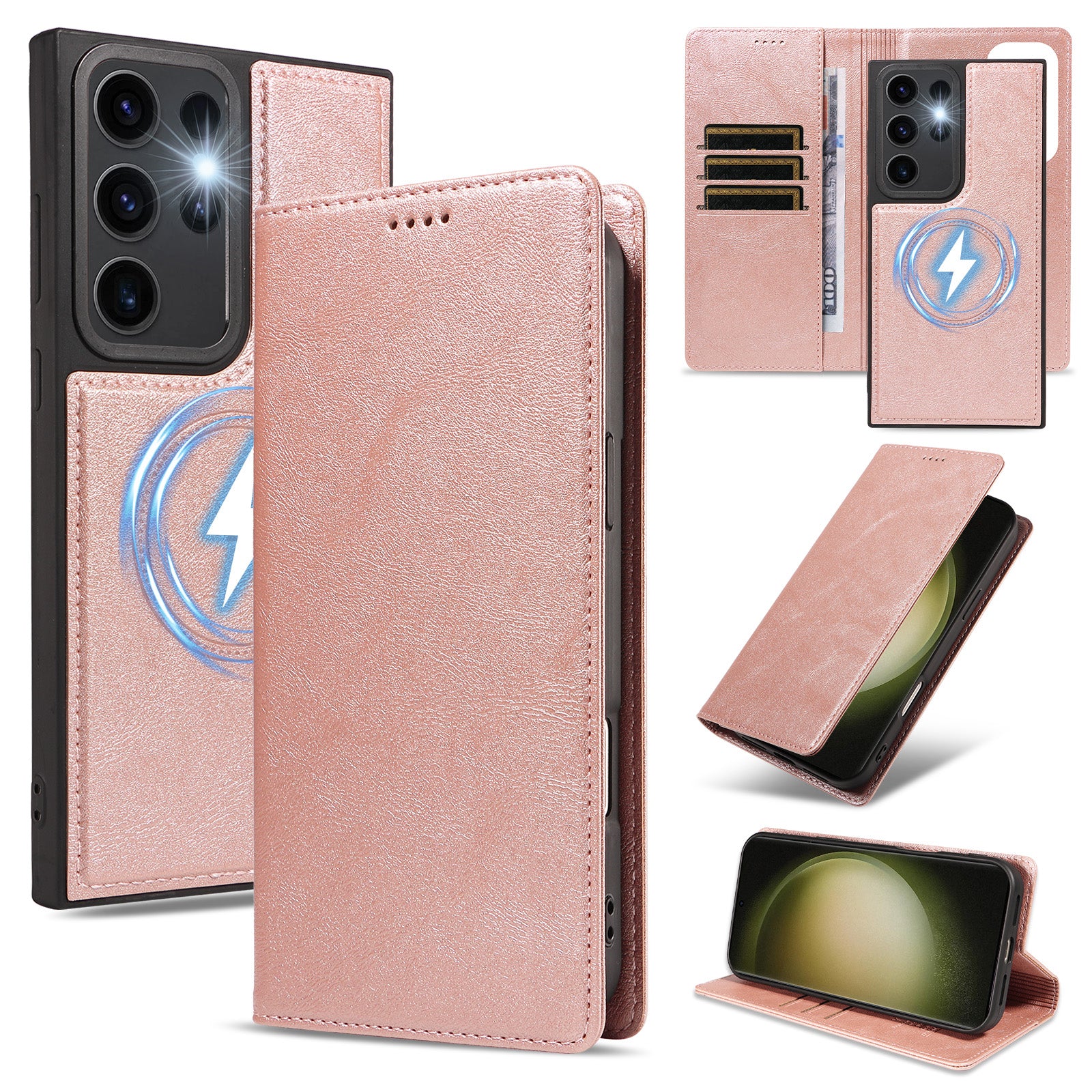 For Samsung Galaxy S23 Ultra Magnetic Case Detachable 2 in 1 Leather Wallet Phone Cover