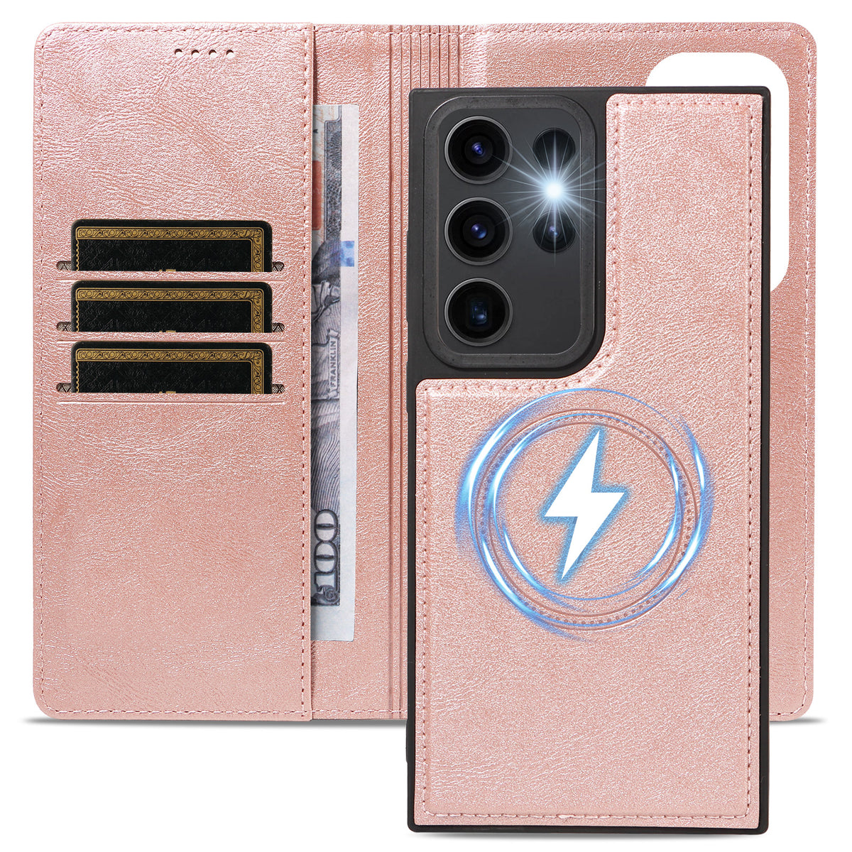 For Samsung Galaxy S23 Ultra Magnetic Case Detachable 2 in 1 Leather Wallet Phone Cover