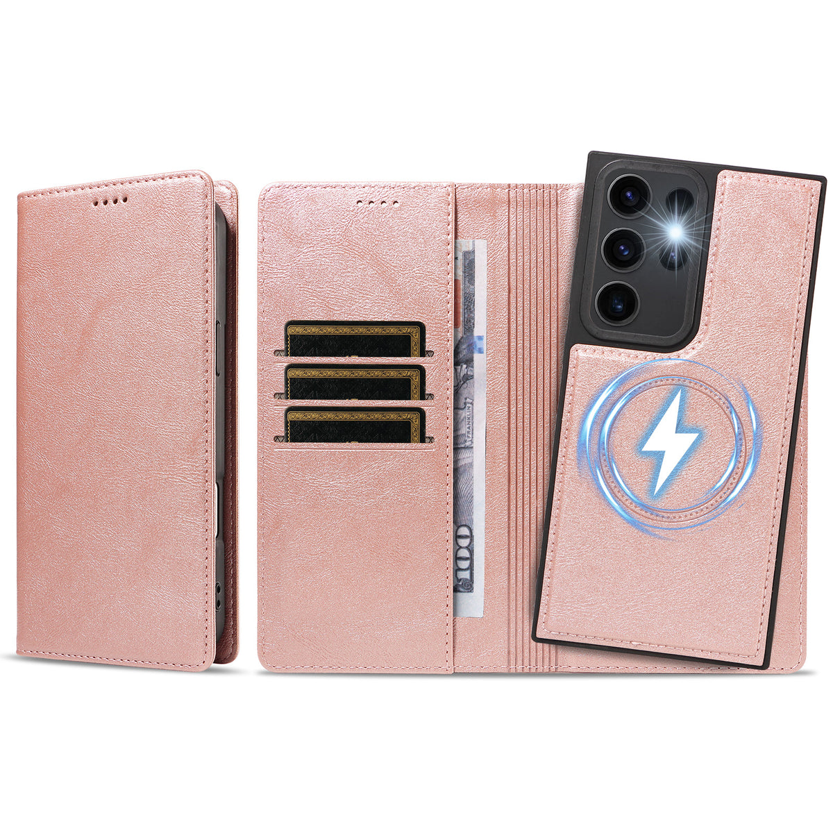 For Samsung Galaxy S23 Ultra Magnetic Case Detachable 2 in 1 Leather Wallet Phone Cover