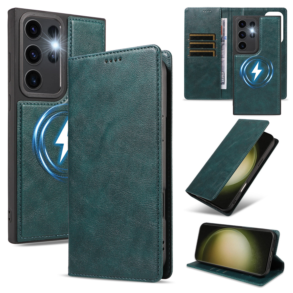 For Samsung Galaxy S23 Ultra Magnetic Case Detachable 2 in 1 Leather Wallet Phone Cover