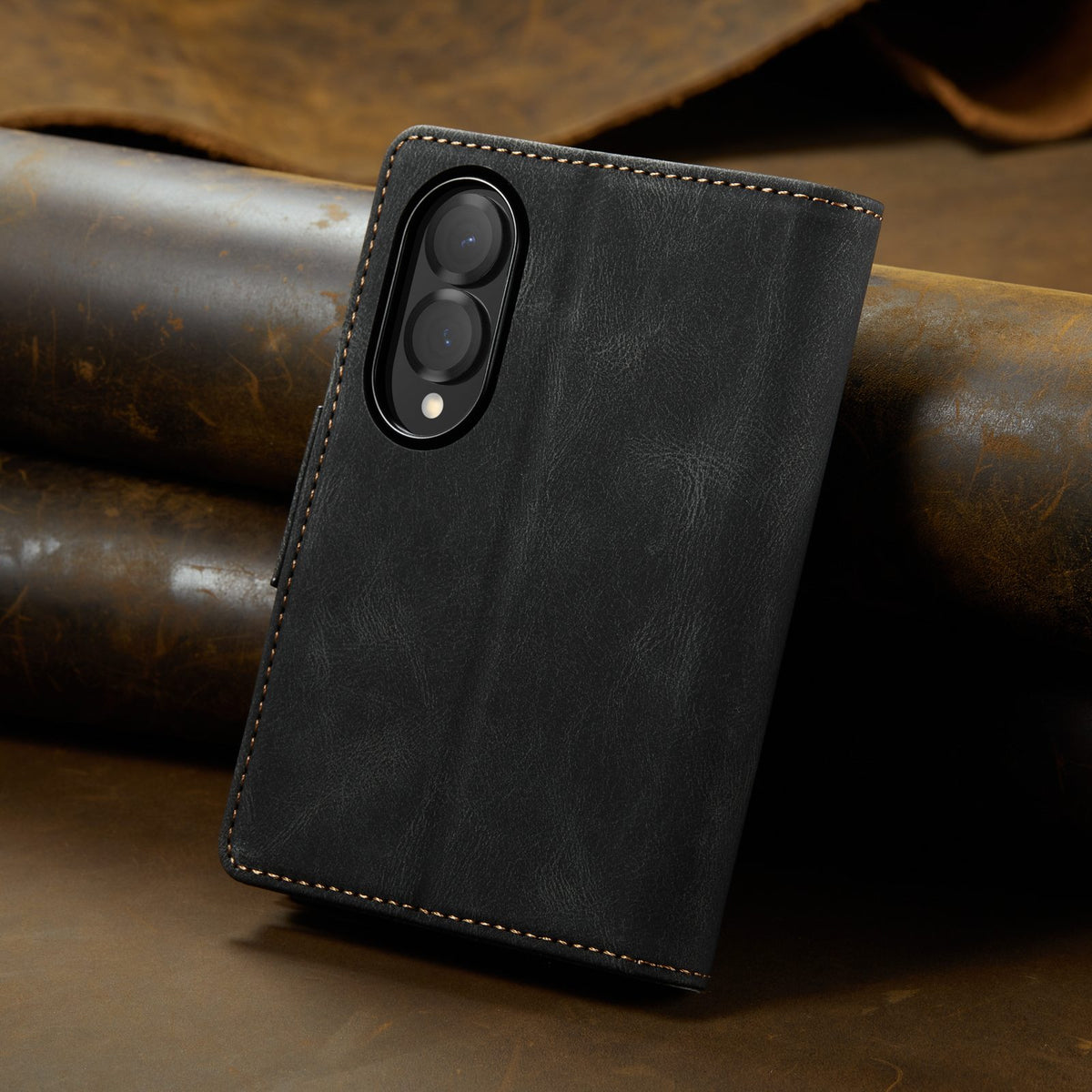 AUTSPACE til Samsung Galaxy Z Fold8 Pung Etui A01 Læder Stativ Cover med RFID-blokerende kortholder