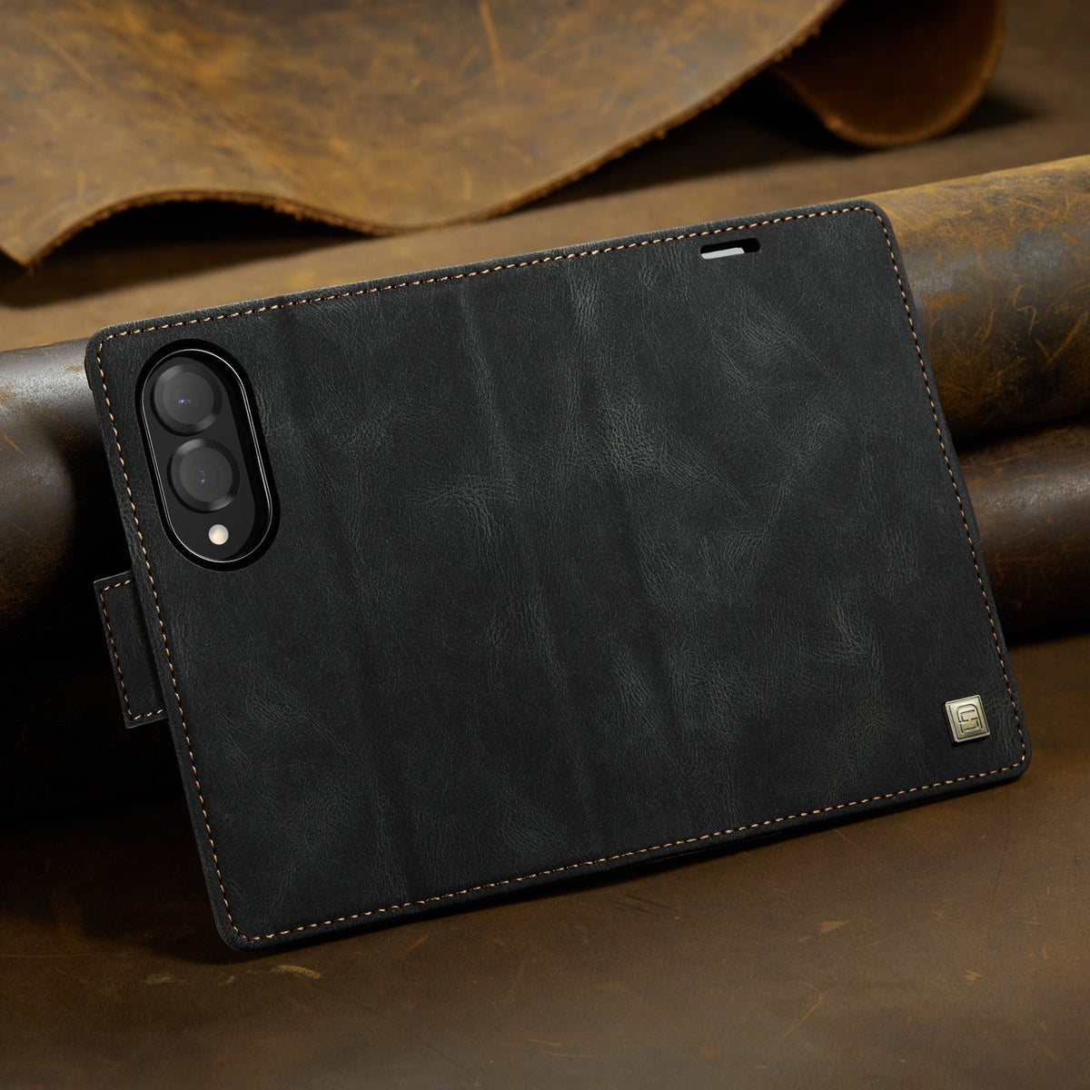 AUTSPACE til Samsung Galaxy Z Fold8 Pung Etui A01 Læder Stativ Cover med RFID-blokerende kortholder